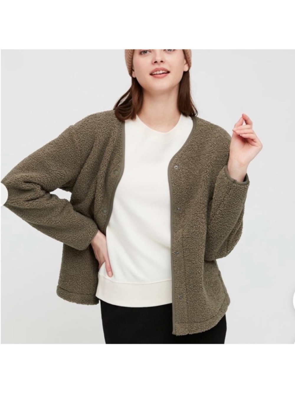 JOIE Sherpa Button-Front Jacket